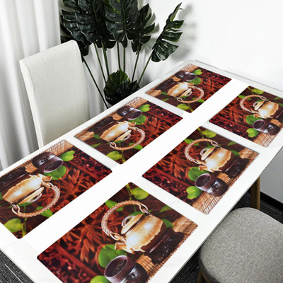 SANRAKSSHAN Rectangular Pack of 6 Table Placemat(Multicolor, PVC)