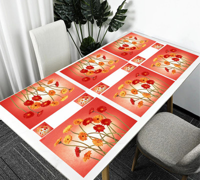 SANRAKSSHAN Rectangular Pack of 6 Table Placemat(Multicolor, PVC)