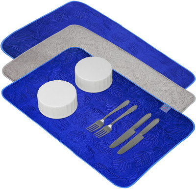 Heart Home Rectangular Pack of 3 Table Placemat(Multicolor, Microfibre)