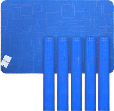 HOMESTIC Rectangular Pack of 6 Table Placemat(Blue, PVC)