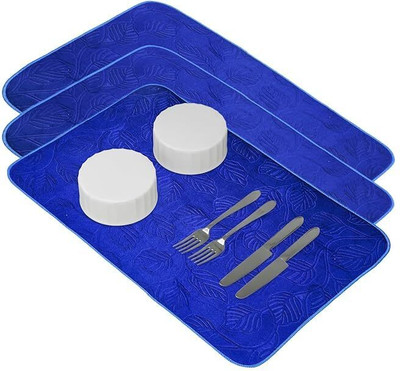 Takshhaven Rectangular Pack of 1 Table Placemat(Blue, Rubber)