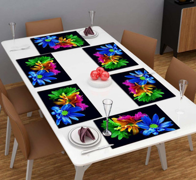 Casanest Rectangular Pack of 6 Table Placemat(Multicolor, Plastic)