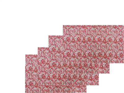 Lunar Days Rectangular Pack of 4 Table Placemat(Red, Cotton)