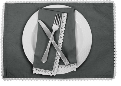 Vargottam Rectangular Pack of 6 Table Placemat(Grey, Cotton)