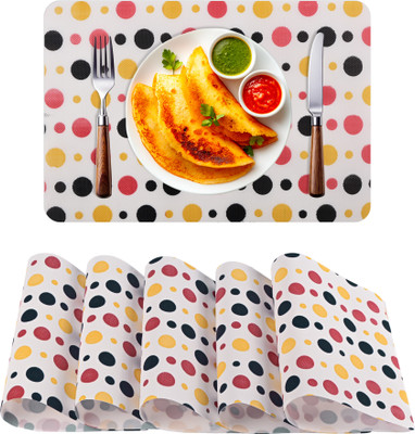 KUBER INDUSTRIES Rectangular Pack of 6 Table Placemat(Red, Yellow, PVC)