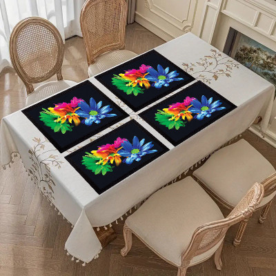 Creadcraft Rectangular Pack of 6 Table Placemat(Multicolor, PVC)