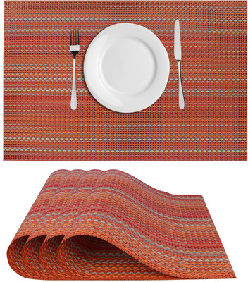DPA Collection Rectangular Pack of 4 Table Placemat(Maroon, PVC)