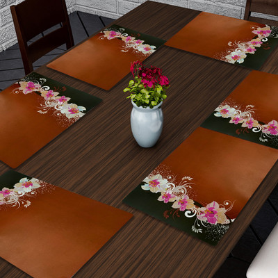LooMantha Rectangular Pack of 6 Table Placemat(Multicolor, PVC)