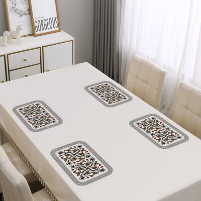 Flipkart SmartBuy Rectangular Pack of 4 Table Placemat(Black, Red, PVC)