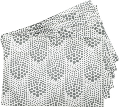 Dekor World Rectangular Pack of 6 Table Placemat(Grey, Cotton)