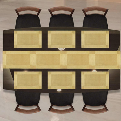 Daidokoro Rectangular Pack of 7 Table Placemat(Gold, PVC)