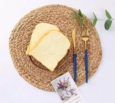 Welkin Collections Round Pack of 1 Table Placemat(Beige, Jute)