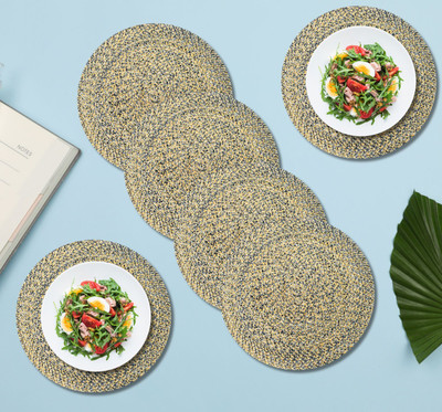 LADLI JEE Round Pack of 6 Table Placemat(Multicolor, Polyester)
