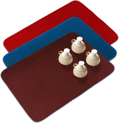 KUBER INDUSTRIES Rectangular Pack of 3 Table Placemat(Multicolor, Microfibre)