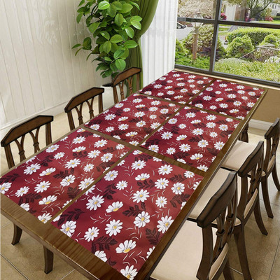 REVEXO Rectangular Pack of 6 Table Placemat(Red, PVC)