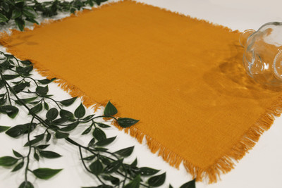 venka home Rectangular Pack of 4 Table Placemat(Orange, Cotton)