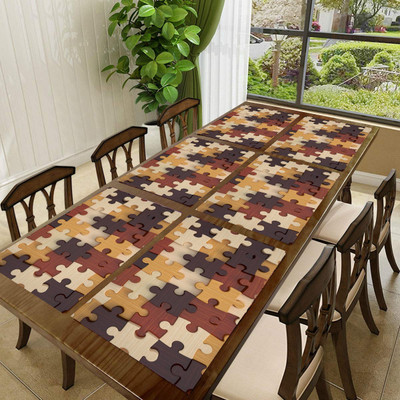 SANRAKSSHAN Rectangular Pack of 6 Table Placemat(Purple, PVC)