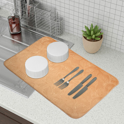 KUBER INDUSTRIES Rectangular Pack of 1 Table Placemat(Gold, Microfibre)
