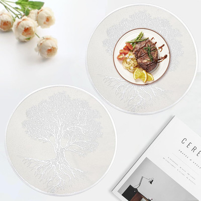 Flipkart SmartBuy Round Pack of 2 Table Placemat(Silver, PVC)