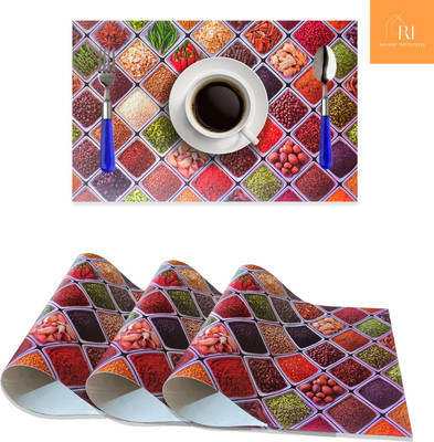 RELOOK INDUSTRIES Rectangular Pack of 6 Table Placemat(Multicolor, PVC)