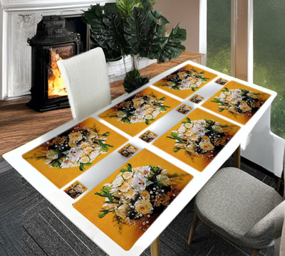 REVEXO Rectangular Pack of 6 Table Placemat(Multicolor, PVC)