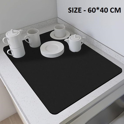Mantra Impex Rectangular Pack of 1 Table Placemat(Black, Rubber, Microfibre)