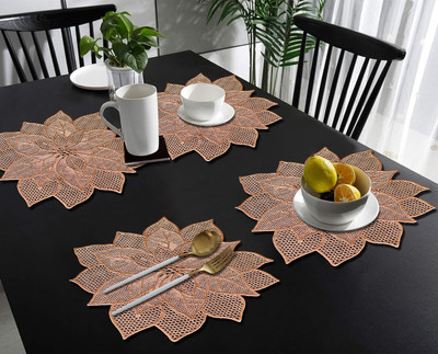 Dakshya Industries Cut Corner Pack of 4 Table Placemat(Brown, PVC)