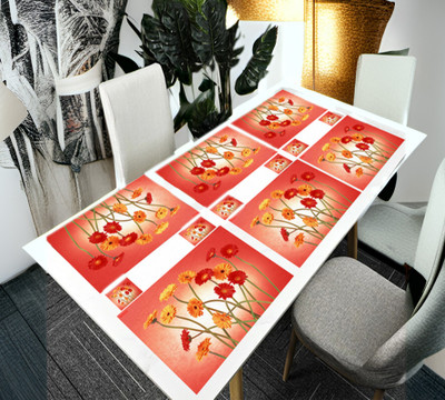 SANRAKSSHAN Rectangular Pack of 6 Table Placemat(Multicolor, PVC)