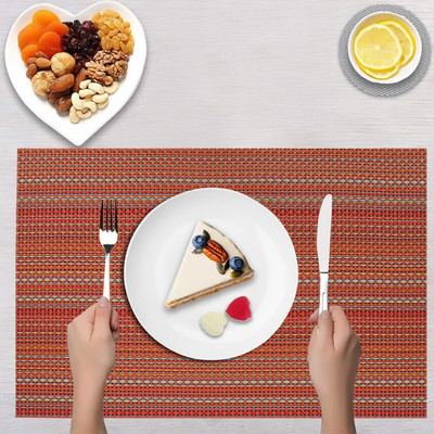 DPA Collection Rectangular Pack of 2 Table Placemat(Maroon, PVC)