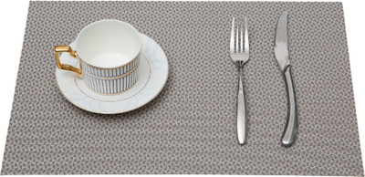 HS WORLD Rectangular Pack of 1 Table Placemat(Grey, PVC)