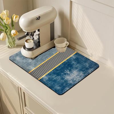 FERY Rectangular Pack of 1 Table Placemat(Blue, Plastic, Microfibre)