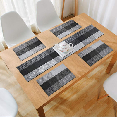 HOKiPO Rectangular Pack of 5 Table Placemat(Multicolor, PVC)