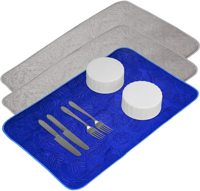 KUBER INDUSTRIES Rectangular Pack of 3 Table Placemat(Multicolor, Microfibre)