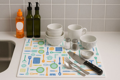 Unique Utilities Rectangular Pack of 1 Table Placemat(Multicolor, Microfibre)