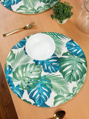 MGD Round Pack of 4 Table Placemat(White, Light Green, Jute)