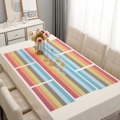 HOKiPO Rectangular Pack of 7 Table Placemat(Multicolor, PVC)