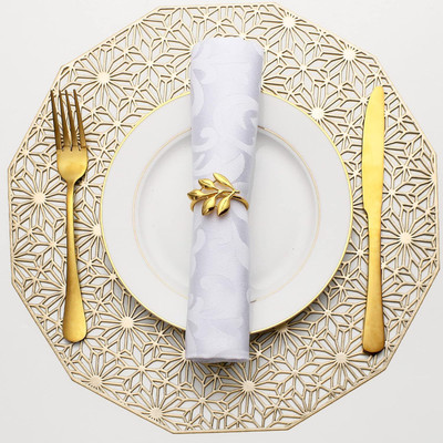 TORODINEART Round Pack of 6 Table Placemat(Grey, PVC)