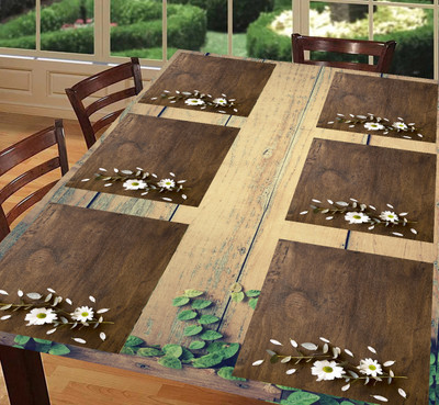 Creadcraft Rectangular Pack of 6 Table Placemat(Multicolor, Dark Blue, PVC)