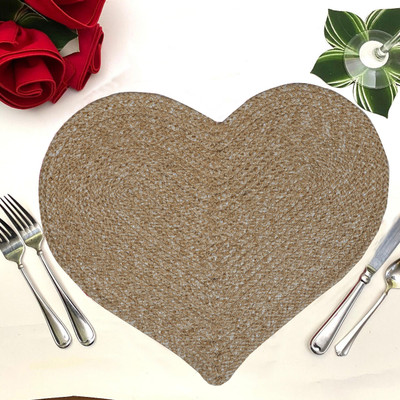 LADLI JEE Cut Corner Pack of 2 Table Placemat(Beige, Polyester)