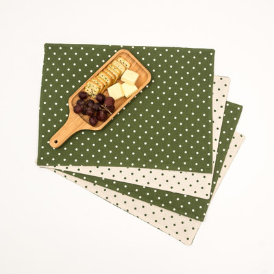 BBM Rectangular Pack of 4 Table Placemat(Beige, Cotton)