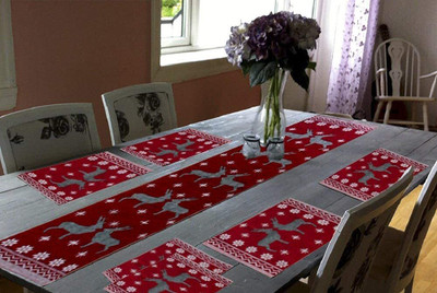 Shoppingzone Rectangular Pack of 7 Table Placemat(Maroon, Cotton)
