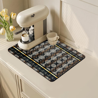 FERY Rectangular Pack of 1 Table Placemat(Dark Green, Plastic, Microfibre)