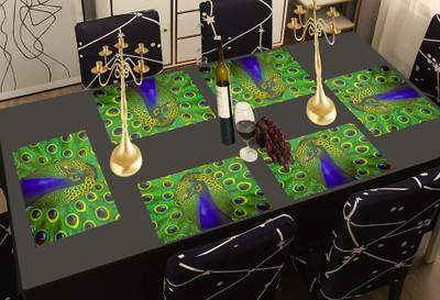 SANRAKSSHAN Rectangular Pack of 6 Table Placemat(Multicolor, PVC)