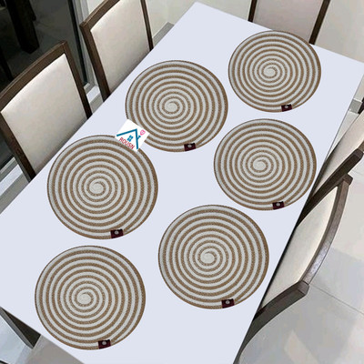 ROUSN Round Pack of 6 Table Placemat(Multicolor, Cotton)