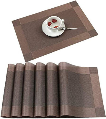 LILA ENTERPRISE Rectangular Pack of 1 Table Placemat(Brown, PVC)