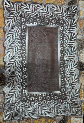 DELHI PVC CORP Rectangular Pack of 6 Table Placemat(Brown, Lace)