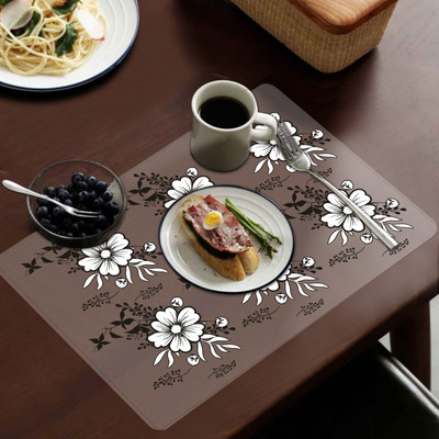 Flipkart SmartBuy Rectangular Pack of 6 Table Placemat(Black, White, PVC)