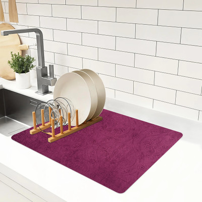 KUBER INDUSTRIES Rectangular Pack of 1 Table Placemat(Purple, Microfibre)