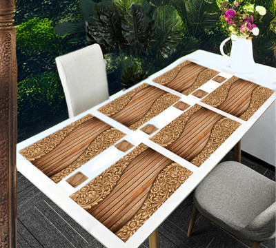 Creadcraft Rectangular Pack of 6 Table Placemat(Multicolor, PVC)