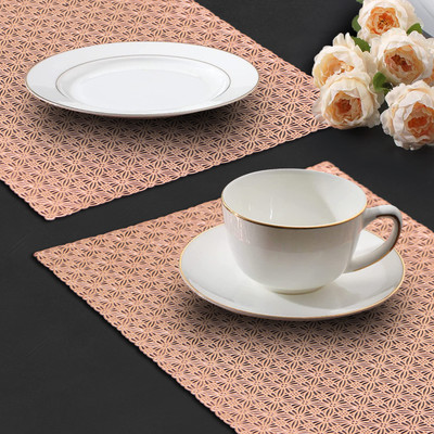 Dakshya Industries Rectangular Pack of 2 Table Placemat(Brown, PVC)